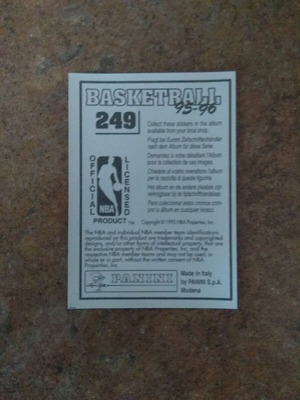 Αυτοκόλλητο Panini NBA Basketball '95-'96 Νο249 καινούργιο