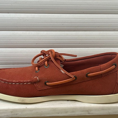 Sebago Docksides orange suede leather shoes size 44 new