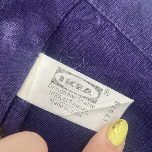 IKEA blue pair of curtains used, 100% cotton, includes tiebacks