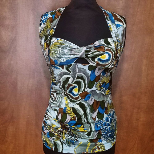 Vintage Top Ice Iceberg με Χιαστί Πλάτη και Floral Print, Καινούργιο