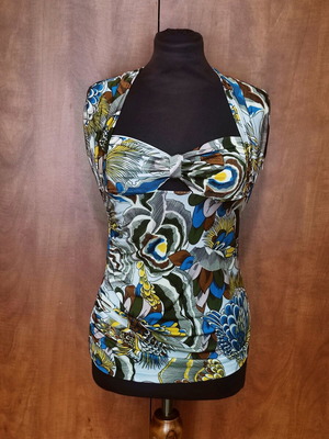 Vintage Top Ice Iceberg με Χιαστί Πλάτη και Floral Print, Καινούργιο