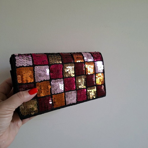 Handbag multicolor like new with sequins
