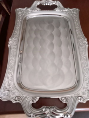 Silver-plated tray like new, large 51.5 × 33 cm