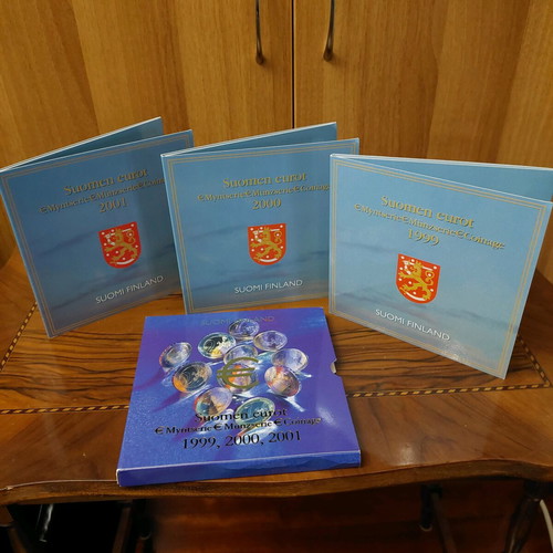 Triple official Finland euro set 1999-2000-2001 new