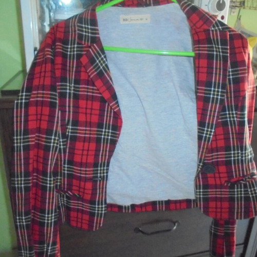 BSB Red Checked Jacket size medium like new