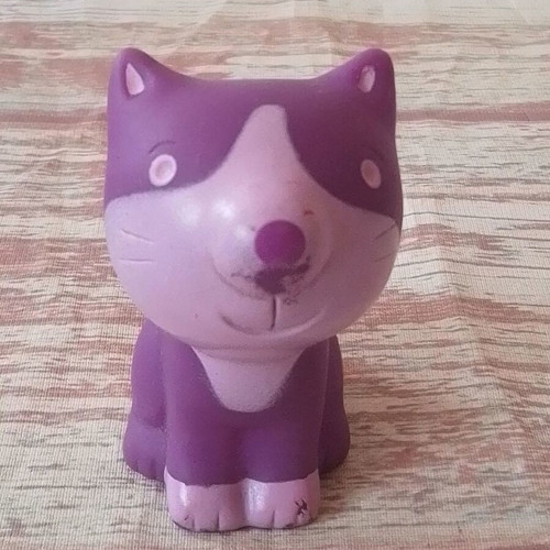 Purple dog squeeze figure like new
