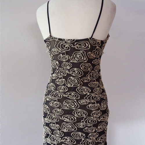 Veloudakis dress highly feminine, elastic, embossed design, lined, NoS, size S