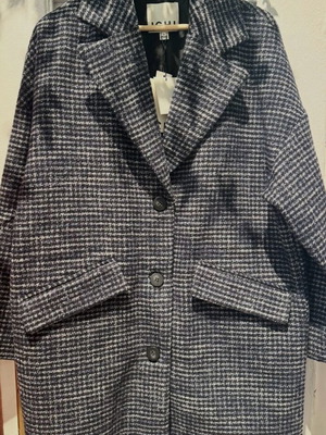 Ichi women's Navy Blazer Houndstooth coat new, gray