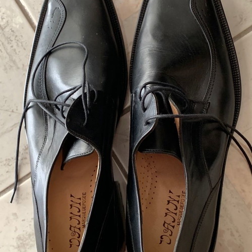 Men's leather stitched shoes new, size 42, black