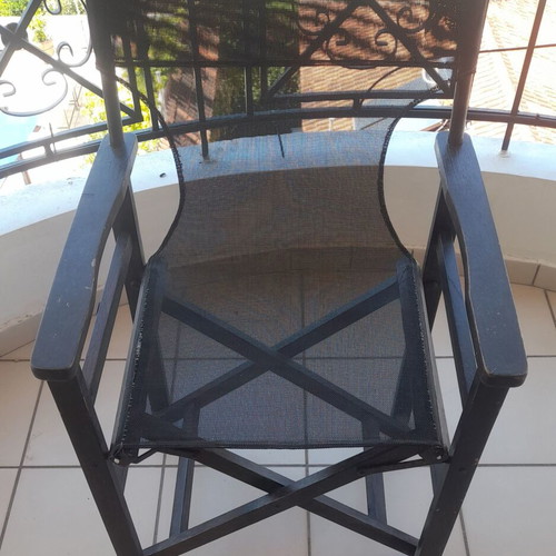 Director's Chair wooden used with black PVC seat and backrest
