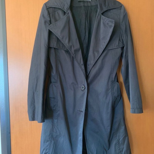 FIDELE trench coat used, dark blue, size small-medium