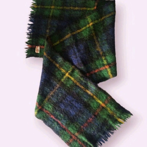 St. Michael vintage wool and mohair scarf like new, red and green