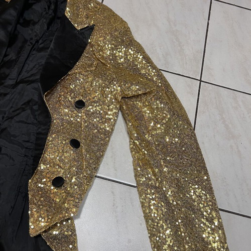 Gold tailcoat with sequins used, size S