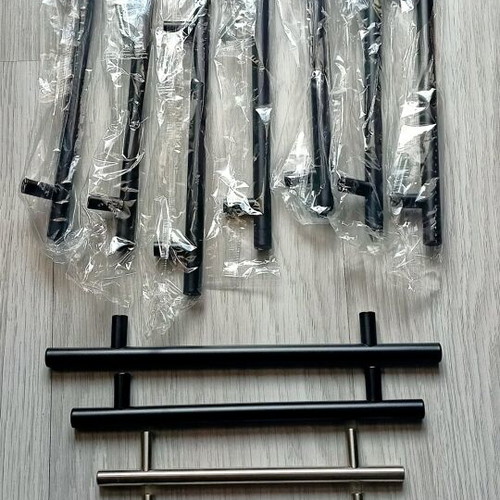 Kitchen furniture handles new, set with bolts, stainless and powder coated