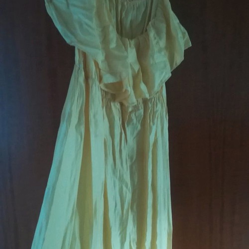 Cotton dress with one shoulder used, yellow