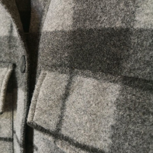 H&M oversized thin grey checkered coat like new