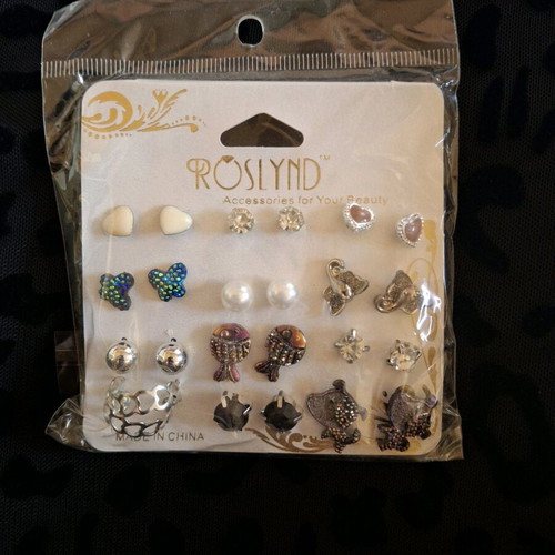 Roslynd earrings new, set of 12 multicolored