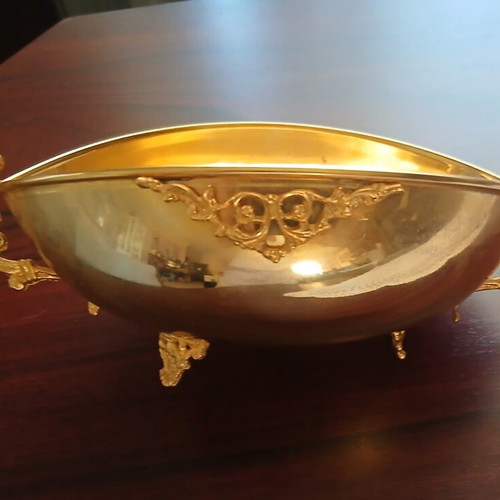 24K Plated BK Gold-Plated Metal Decorative Bowl, vintage