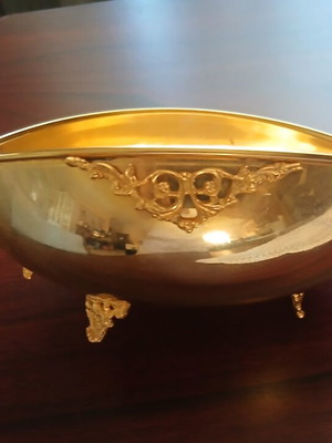 24K Plated BK Gold-Plated Metal Decorative Bowl, vintage