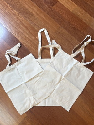 Tote shoulder bags new, pack of 3, beige 42x38 cm