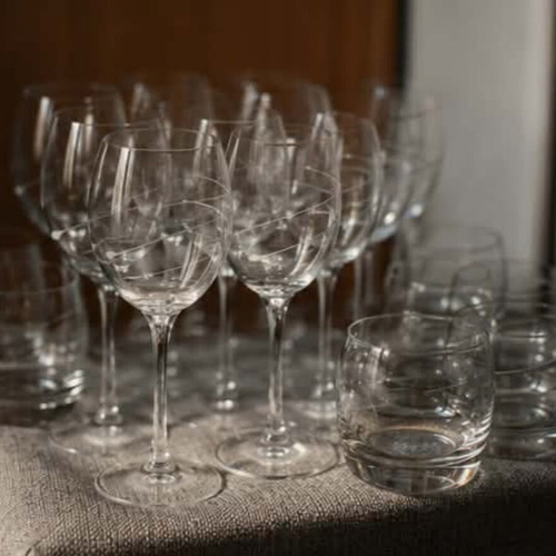 Crystal Glasses Set of 6 Water, 6 Whiskey, 6 Liqueur, 6 Wine