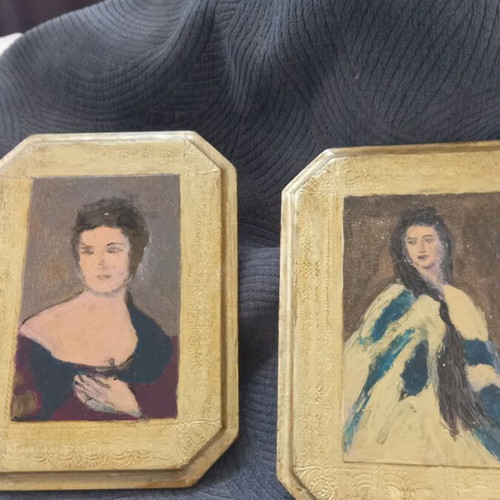 Vintage wooden frames used, painted and restored