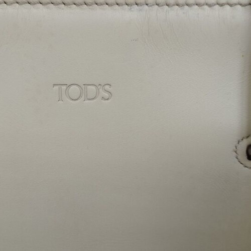 Tod's Leather Cape Tote Bag used, cream color