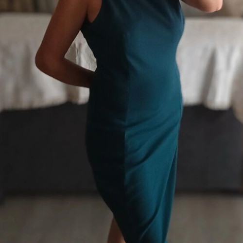Mango sleeveless petrol dress like new, size S