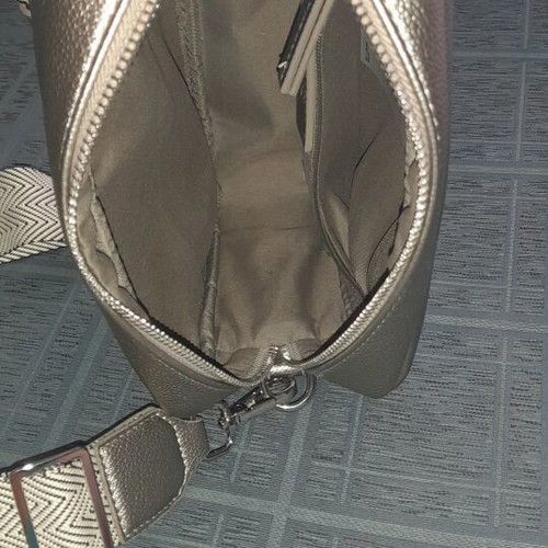 Women's crossbody bag silver, new, spacious and comfortable