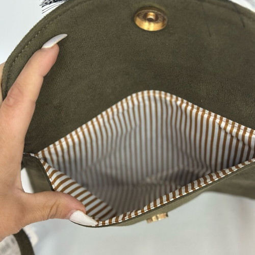 Velvet khaki bag new with tag Bag to Bag