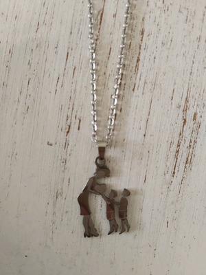 Mommy with 2 boys stainless steel necklace new