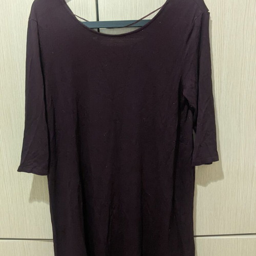Pull&Bear lightweight knitted top XL, dark plum color