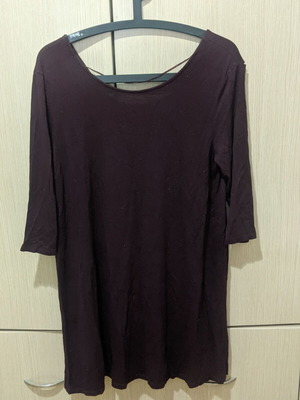 Pull&Bear lightweight knitted top XL, dark plum color
