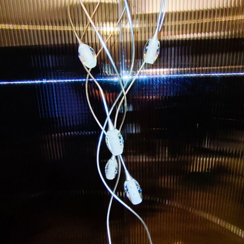 Medousa ceiling light like new, 7-light chrome with glass ends