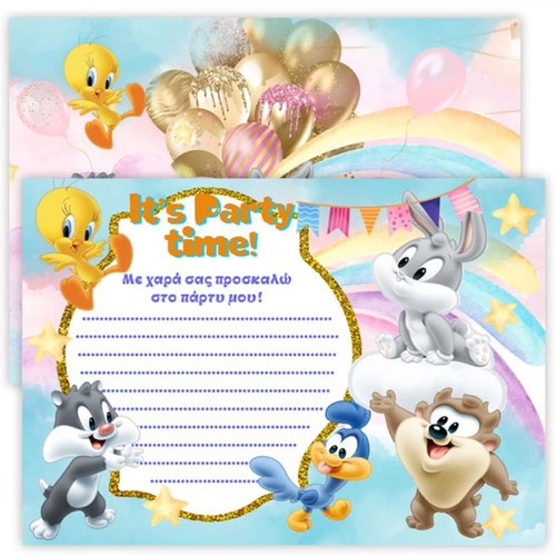 Looney Tunes It's Party Time invitations pack of 8 new
