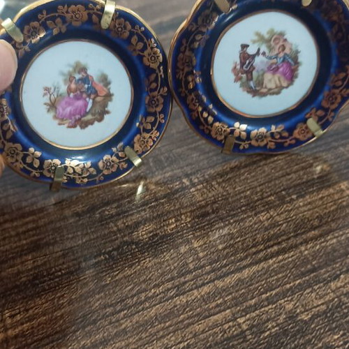Vintage Limoges porcelain decorative plates set of 2 like new
