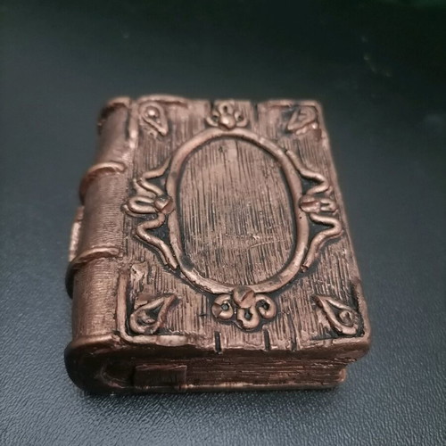 Handmade plaster book in copper color new