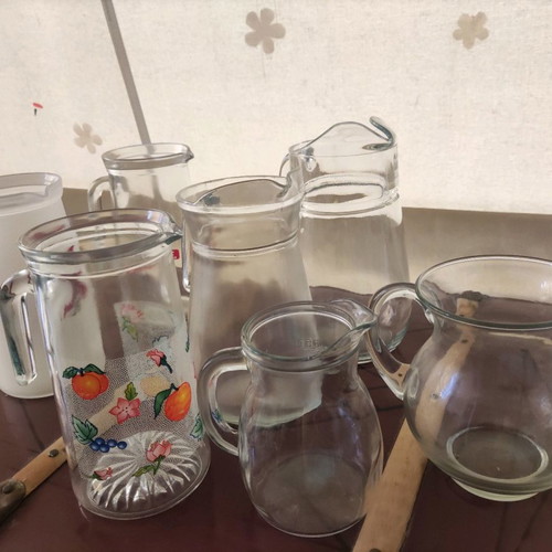 Carafes used, set of 6, beautiful and practical