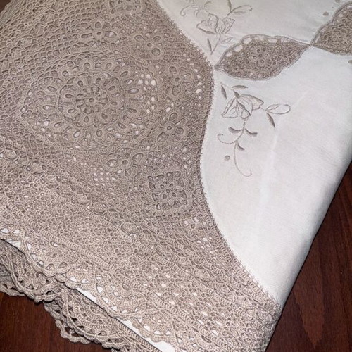 Handmade tablecloth new crocheted 2.50x1.60