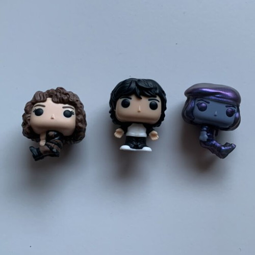 Kinder Funko Pop collectible figures Nancy Wheeler and Mike Wheeler like new