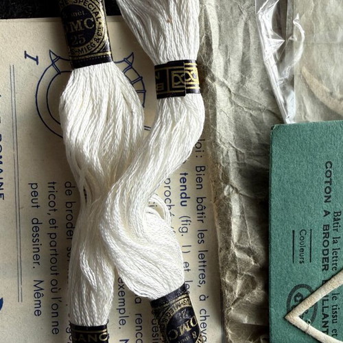 Vintage French Simplified Embroidery Set with DMC Thread