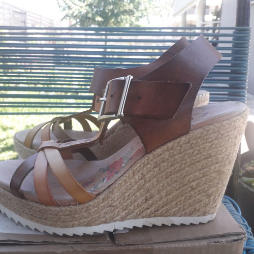 Platform shoes leather with rope size 36 new
