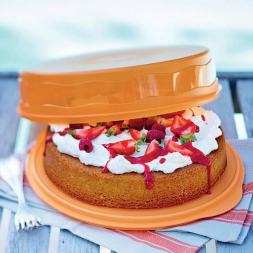 Expression cake server Tupperware new in cheerful color