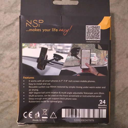 NSP N25 Universal Car Phone Holder with Large Suction Cup