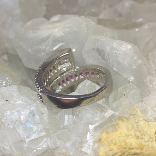 Silver Ring with Natural Ruby and Topaz new