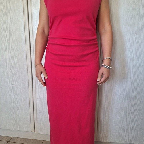 Long fuchsia sleeveless dress Zara size L like new