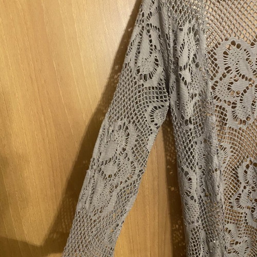 Summer crochet cardigan new, asymmetrical floral design, brown