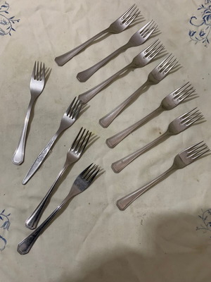 Old collectible forks used, decorative