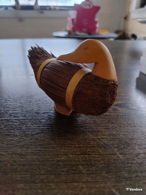 Handmade wooden duck woven from reeds, like new