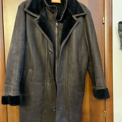 New leather sheepskin half coat XL Men's